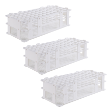 3 stuks kunststof reageerbuishouders, 60 gaten, voor 16 mm buizen, wit, afneembare laboratoriumrekhouder (60 gaten)