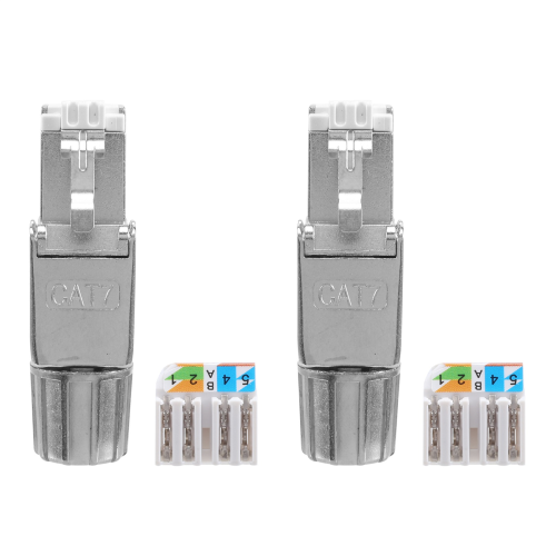 2 Pcs for RJ45 CAT7 Connectors Tool Free Shielded Toolless Modular Network Plug Installation Cable 2