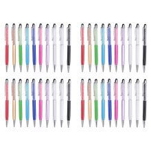 Lot de 40 stylos à bille en cristal brillants 2 en 1, stylets à écran diamant fin, encre gel noire pailletée