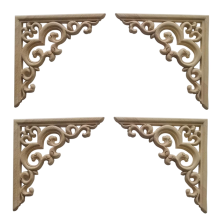 4 stuks ongeschilderde houten lijstwerk decal Europese houtapplicaties voor meubels kast bloemen snijwerk decoratief 12 cm