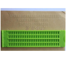 4-regelig brailleschrijfbord met stylus, 28 cellen, draagbaar oefenbord voor blinden