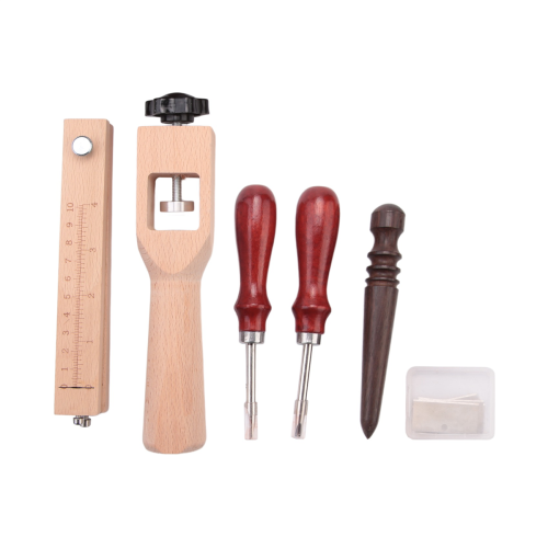 4Pieces Leather Strap Cutter Adjustable Strip Sets with Polished Tools for DIY Craft Cutting 1
