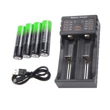 1 batterie rechargeable 18650 + 4 batteries Li-ion 3,7 V 9 800 mAh pour ventilateur électrique + chargeur