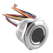R503 Ronde RGB-ringindicator met LED-bediening, DC3.3V, MX1.0-6-pins capacitieve vingerafdruksensor, 19 mm