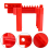 Ball Valve Locking, Adjustable Locking Device, Small, for 1/2Inch-2-1/2Inch Outer Pipe Diameter, Red 8