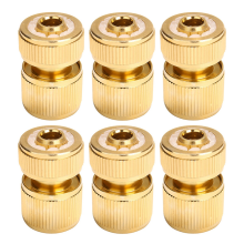 6-teiliger Wasserhahn-Schlauchadapter 1/2 Zoll Rohrverbinder Fitting Set Schnellverschluss-Gartenkupplungssysteme zur Bewässerung