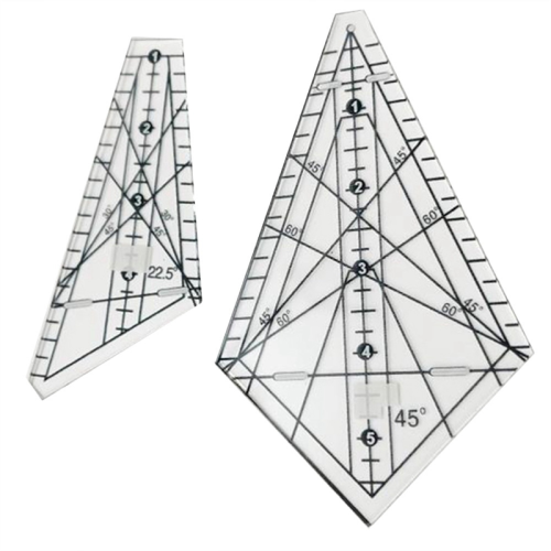 Righello per patchwork in acrilico, modello 22,5/45, strumento per stencil fai da te per quilting