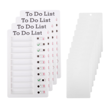 4 stuks to-do-lijst memobord verwijderbare berichten plastic camper persoonlijk schema met 8 kaarten