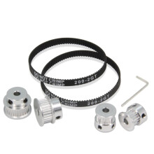 Set di 2 ruote sincrone da 20 e 30 denti, puleggia dentata in alluminio con foro da 5 mm e cinghia di larghezza 200 mm (20-30T-5B-6)
