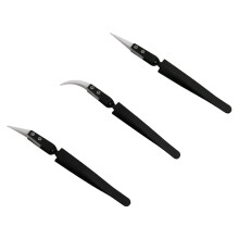 3 pezzi pinzette in ceramica antistatiche inverse IC SMD SMT pinzette resistenti al calore 1000 gradi utensili manuali neri