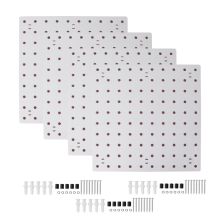 4-delige wandorganizer van geperforeerd plaatmateriaal, wit, hangend, voor hobbykamer, garage, keuken en woonkamer