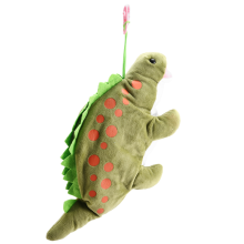Trousse à crayons pour garçon, pochette en peluche 3D douce, trousse de rangement pour fournitures scolaires, motif dinosaure vert