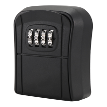 Schlüsselkasten, Wandmontage, Mini-Safe für den Außenbereich, mit rücksetzbarem 4-stelligem Zahlencode, wasserdicht (schwarz)