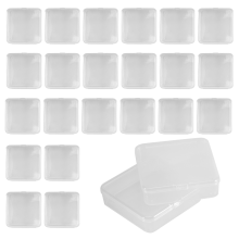 24 stuks mini plastic opbergdozen, 3,3 x 3,3 inch, leeg en scharnierend, voor sieraden, hardware, spelonderdelen en knutselspullen