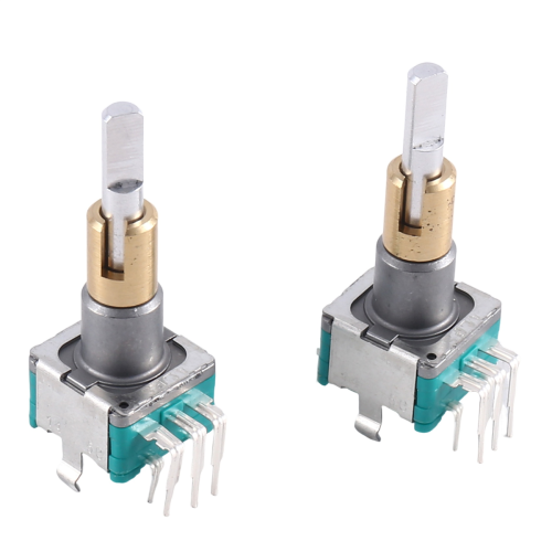 2 STÜCKE EC11EBB24C03 Dual Encoder mit Schalter 30 Positionierung Nummer 15 Pulse Punkt Griff 25mm