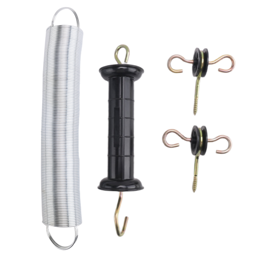4 Pieces Electric Fence Gate Handle Kit Anchors Spring 1