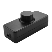 Inline LED-dimmer, ingebouwde draaiknop voor aan/uit en draaiknopbediening voor dimbare 3-100W LED/gloeilamp zwart