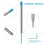 50Pcs Replaceable Ballpoint Pen Refills Metal Refill Smooth Writing 1.0 mm Replacement Gel Ink 5