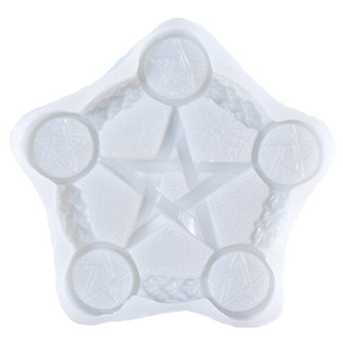 Kaarsenmal, pentagramhouder siliconen mal 1
