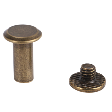 90 sets Chicago-schroeven, diverse set, 6 maten ronde, platte leren klinknagels, metalen schroefknoppen voor doe-het-zelf-knutselwerkjes B