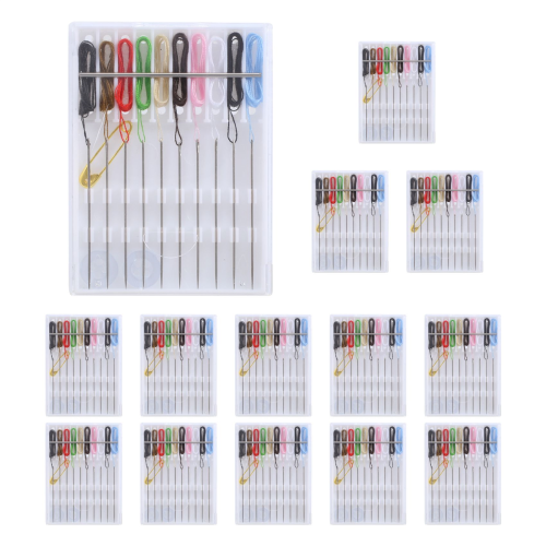 14 Boxes Mini Quick Fix Sewing Kit Easy Pre Threaded Needle Basic Personal Plastic Holder 2