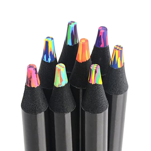 Crayons De Couleur Arc-En-Ciel 12 Couleurs, Crayons De Couleur Jumbo Pour Enfants Crayons Multicolores Set De Crayons De Bois Pour Le Croquis Le Dessin Le Coloriage