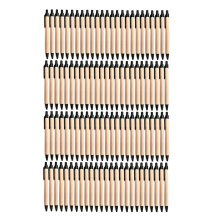 Lot de 100 stylos à bille rétractables, encre noire, stylos à clic, papier kraft recyclé pour fournitures scolaires et de bureau