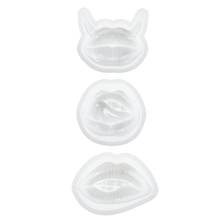 3 Stück Lippenharzform, 3D-Telefonhalter-Ständerformen, Kunstornament, Silikon, UV-Epoxidgussformen, B