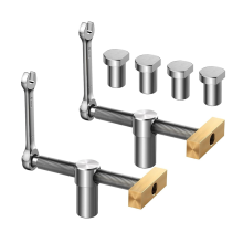 2er-Pack Bank-Hundeklemmen, 3/4-Zoll-Lochklemmen mit 4er-Packung Edelstahl-Messing-Holzbearbeitungswerkzeuge 19 mm
