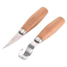 Set di 2 coltelli da intaglio in acciaio inox con manico in cucchiaio e raschietto, per principianti, scultura, specialità C