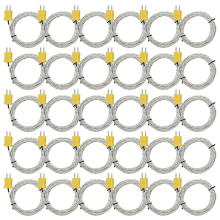Lot de 30 mini-connecteurs de type K pour sonde de température thermocouple, 3 mètres, pour TM902C/TES1310