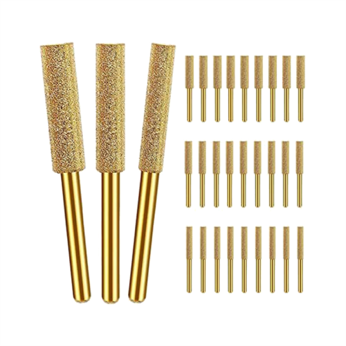 30Pcs Diamond Chainsaw Sharpener, 3 Size Sharpener Bits, for Chain Saw, (5/32inch, 3/16inch, 7/32inch)