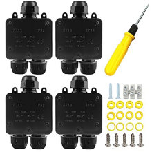 4-teilige wasserdichte 3-Wege-Anschlussdose, IP68, für externe Elektrik, für Kabel mit einem Durchmesser von 5 mm bis 15 mm
