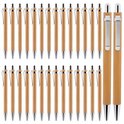 Penna a sfera in legno e bambù: set da 30 pezzi per la scuola