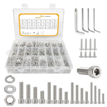 890 stuks M3-M6 schroevenassortiment, bouten en moerenset, inbusbouten en zeskantassortiment