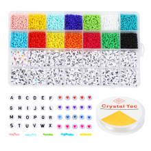 Kandi-Perlen und Buchstaben zum Basteln von Armbändern, Farben, Kunststoff, Regenbogen A