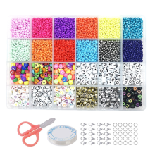 Kandi kralen regenboog voor armbanden maken set 24 soorten en letterset, plastic B