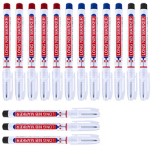 Lot de 15 marqueurs à longue portée, à encre de charpentier, étanches, 3 couleurs