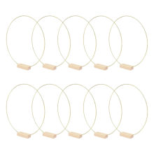 10 Packungen 12,7 cm Metall-Blumenreifen-Mittelstück mit Tischkartenhaltern aus Holz, goldene Mittelstücke für den Tisch