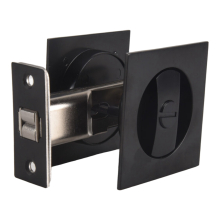 Taschentürschloss, mattschwarze, moderne, quadratische Hardware für Privatsphäre, Schiebeschloss