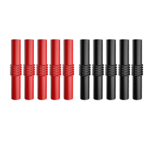 P7023 10 Teile/los Verlängerung Isolierte PVC 4mm Bananenstecker Buchse Buchse auf Adapter Koppler Stecker Rot Schwarz