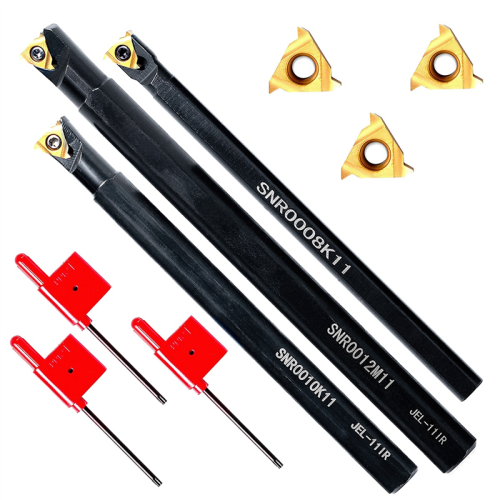 Lathe Thread Tool Set 6Pcs - 3Pcs Turning Shank Boring Bars with Indexable Carbide Inserts D