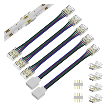 10-mm-Anschlüsse für COB-RGB-LED-Streifenlichter, 4-polig, Verlängerung mit zwei Enden zu Pins, Stecker, 5,5-Zoll-Kabel