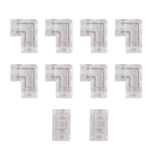 8-mm-COB-Anschluss, 8-teiliger L-förmiger/Eckanschluss, 2-teiliger lückenloser Anschluss für LED-Streifenlichter, KEINE 10-mm-Bandlichter