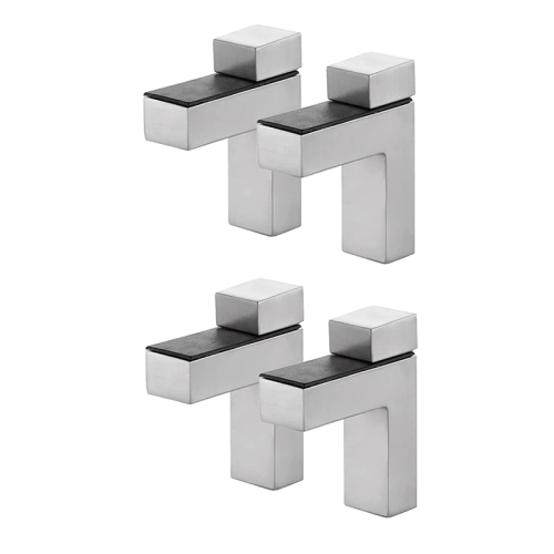 4Pcs Solid Metal Adjustable Wood/Glass Shelf Bracket Wall Mount, Brushed Silver
