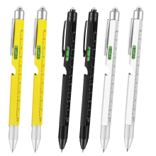 9-in-1-Multitool-Stift für Papa – LED-Licht, Eingabestift, Schraubendreher, Öffner, Lineal, Wasserwaage, Geschenke für den Freund, 6 Stück