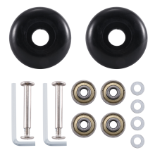 Set di 2 ruote di ricambio per valigie da 50 x 22 mm, ruote girevoli in PU, cuscinetti in acciaio al carbonio, kit di riparazione