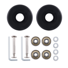 Ruote di ricambio per valigie da 50 mm x 18 mm, ruote girevoli in PU, cuscinetti in acciaio al carbonio, kit di riparazione