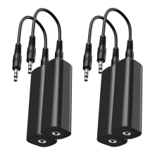 Aardlus-isolatorruisfilter voor auto-audio/thuisstereo, 4 stuks met 3,5 mm audiokabels