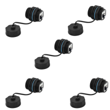 5PCS Panel Montage RJ45 Wasserdichten Stecker Ethernet LAN Kabel Doppel Kopf Adapter mit Staub Kappe